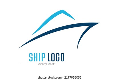 Ship. Template for logo, sticker, stickers and labels, for websites and applications. Flat style.