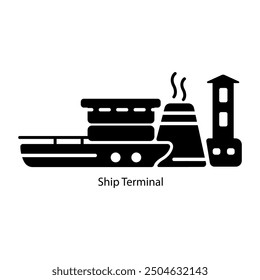 Ship terminal solid style icon 