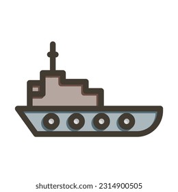 Ship Thick Line Filled Colors For Personal And Commercial Use.
