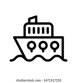 ship thin line vector icon