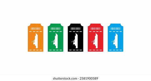 ship ticket logo icon design