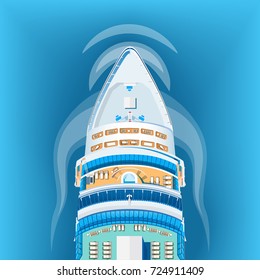 Ship top view vector illustration