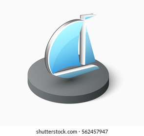 Ship tour boat yacht, logistics transportation and shipping icon