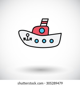 Ship toy icon. Flat vector related icon for web and mobile applications. It can be used as - logo, pictogram, icon, infographic element. Vector Illustration. 