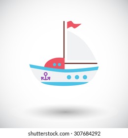 Ship toy icon. Flat vector related icon for web and mobile applications. It can be used as - logo, pictogram, icon, infographic element. Vector Illustration. 