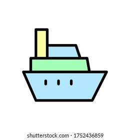 Ship, toy icon. Simple color with outline vector elements of kindergarten icons for ui and ux, website or mobile application