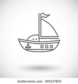 Ship toy icon. Thin line flat vector related icon for web and mobile applications. It can be used as - logo, pictogram, icon, infographic element. Vector Illustration. 