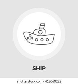 Ship toy icon vector. Flat icon isolated on the white background. Editable EPS file. Vector illustration.