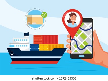 ship transport and hand with gps location and call center service