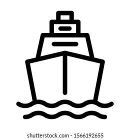 Ship transport icon. Simple design. Line vector. Isolate on white background.