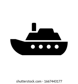 Ship transport icon vector glyph style