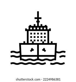 ship transport vehicle line icon vector. ship transport vehicle sign. isolated contour symbol black illustration