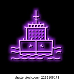 ship transport vehicle neon light sign vector. ship transport vehicle sign. isolated symbol illustration