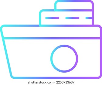 SHIP Transportation icon with blue gradient outline style. Vehicle, symbol, business, transport, line, outline, travel, automobile, editable, pictogram, isolated, flat. Vector illustration