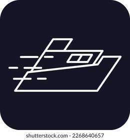 Ship Transportation Icons with black filled outline style