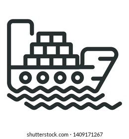 ship transportation - minimal line web icon. simple vector illustration. concept for infographic, website or app.
