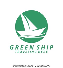 Vector hecho a mano del diseño del logotipo de la agencia de viajes de la nave