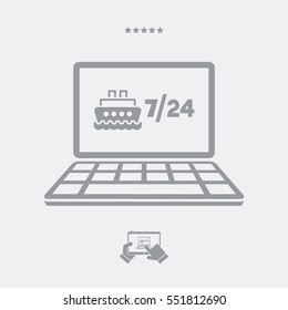 Ship travel booking agency website - Vector flat icon