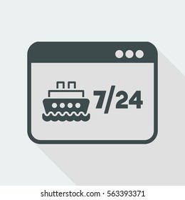 Ship travel booking agency website - Vector flat icon