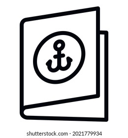 Ship travel card icon. Outline Ship travel card vector icon for web design isolated on white background