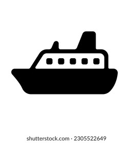 Ship ( travel , cruise )  vector icon illustration