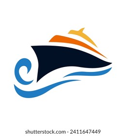 ship travel logo vector for branding, company logo, icon etc.