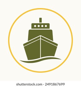 Ship trendy icon fantastic abstract vector illustration colorful artwork design