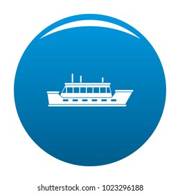 Ship trip icon vector blue circle isolated on white background 