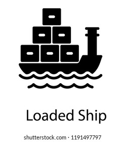 Ship used for logistics purposes, logistics ship icon design 