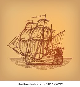 Ship. Vector