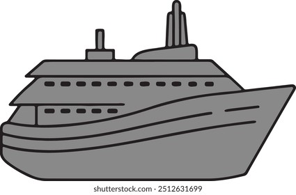 Ship vector art illustration with a white background