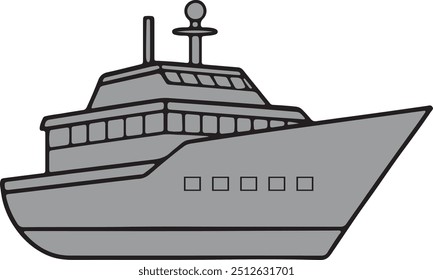 Ship vector art illustration with a white background