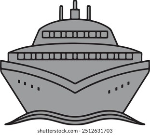 Ship vector art illustration with a white background