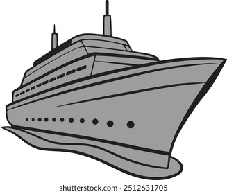 Ship vector art illustration with a white background