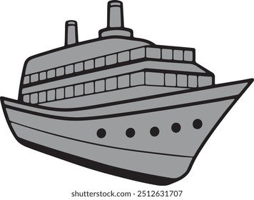 Ship vector art illustration with a white background