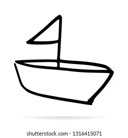 Ship vector design icon. Sketch icon isolated on background. Hand drawn sketch. - Vector