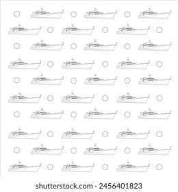 ship vector design illustration packed in pattern shape on white background. Suitable for use as a background or printed on t-shirts