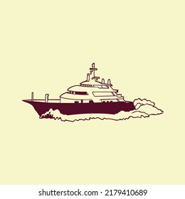 Ship vector design Isolated on yellow background