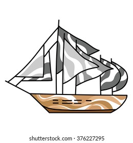 ship vector drawing