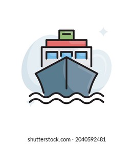 ship vector filled outline icon style illustration. Eps 10 file