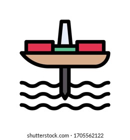 ship vector flat color icon 