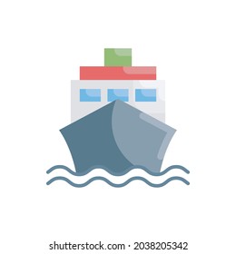 ship vector flat icon style illustration. Eps 10 file