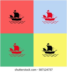 Ship vector  icon.