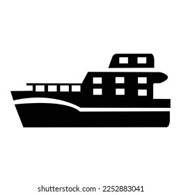 ship vector icon in black color