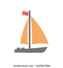 Ship vector icon, boat symbol. Simple, flat design for web or mobile app