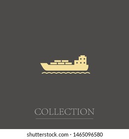 A ship vector icon. A ship container icon. The symbol of delivery. The sign of a ship.