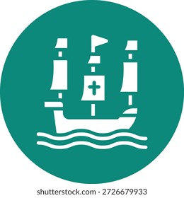 Ilustración de diseño de icono de Vector de barco