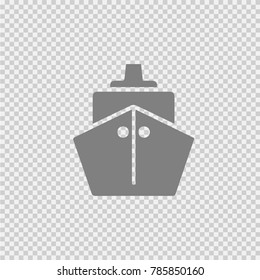 Ship vector icon eps 10. Steamer in front simplepictogram.