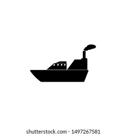 Ship vector icon. The icon of a flat ship symbol is isolated on a white background