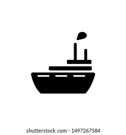 Ship vector icon. The icon of a flat ship symbol is isolated on a white background